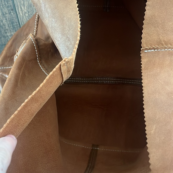 Banana Republic Lambskin Leather Tote in Brown - Picture 6 of 9